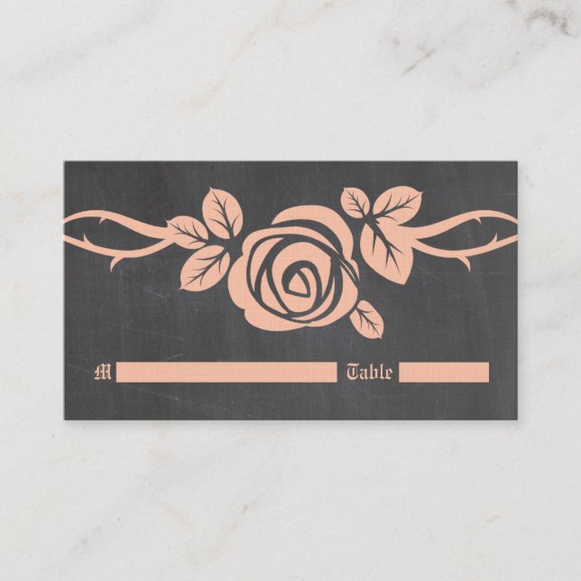 Chalkboard-Rose-Platzkarte Platzkarte (Vorderseite)