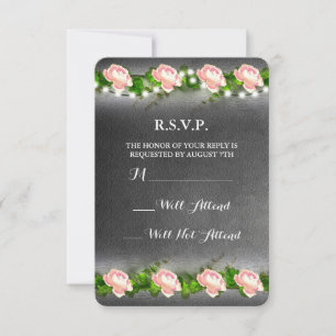 Chalkboard Rose Wedding R.S.V.P. RSVP Karte