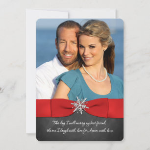 Chalkboard, Rot, Silberschneeflocken Einladung Hoc