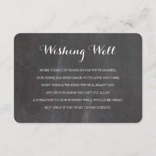 Chalkboard rustikale Wünsche gut Hochzeitskarte Begleitkarte