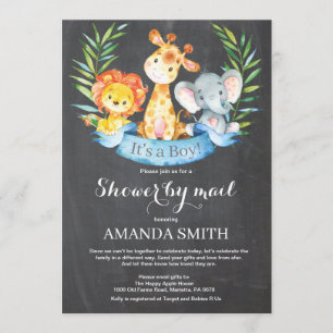 Chalkboard Safari Jungle Boy Baby Dusche by Mail Einladung