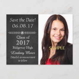 Chalkboard-Save the Date-Abschluss Ankündigungspostkarte