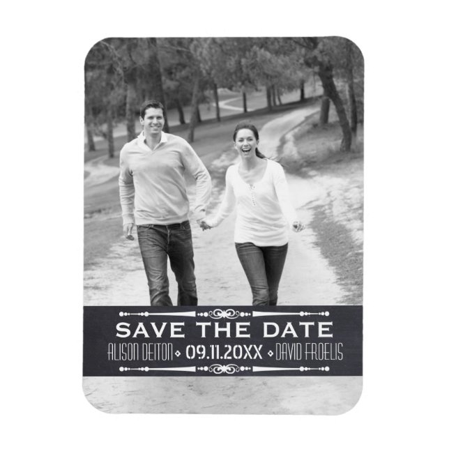 Chalkboard Save the Date einfaches Hochzeitsfest F Magnet (Vertikal)