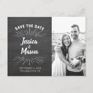 Chalkboard Save the Date Postkarte