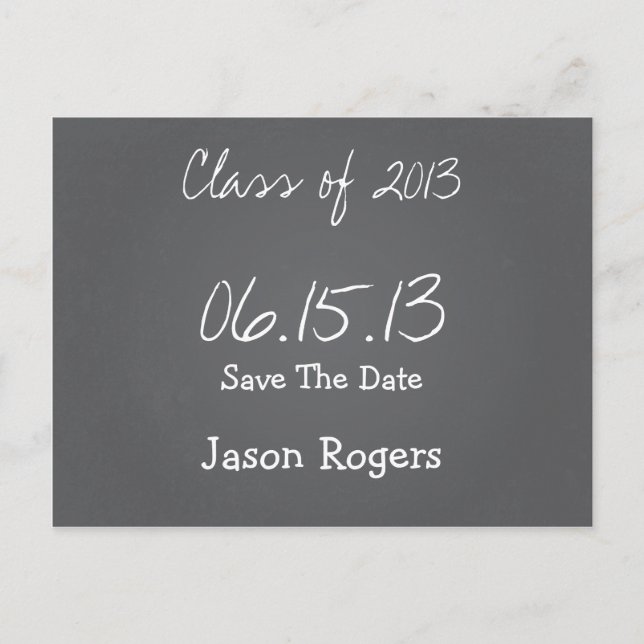 Chalkboard Save the Date Postkarte (Vorderseite)