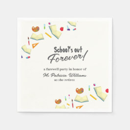 Chalkboard School Farewell Retired Teacher Party  Serviette