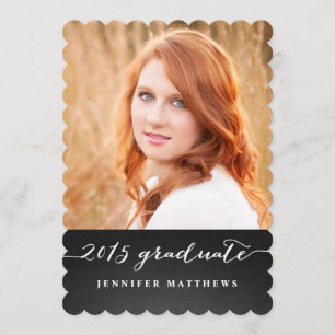 Chalkboard Script 2015 Graduation Party Einladung