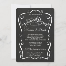 Chalkboard Scroll Probe Dinner Kalligrafie Einladung