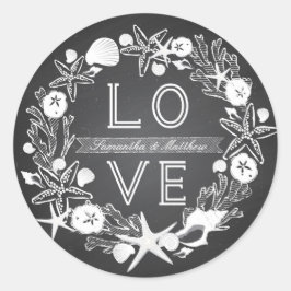 Chalkboard Seashells LIEBE Sticker