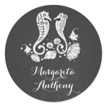 Chalkboard Seepferde Beach Wedding