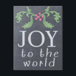 CHALKBOARD SEHEN Weihnachtskarte Feiertagspostkarte<br><div class="desc">Freude an der Welt! Coole Chalkboard-Stilkarte. Erhältlich auf zwei Karten mit Umschlägen oder auf Postkarten.  
 Kaufen Sie ein oder hundert oder mehr! Wenn man Schüttgüter kauft,  rette man.  Vollständig anpassbar,  ein Gruß hinzufügen,  personalisieren Sie Ihren Herzensinhalt. 
Von Scarebaby Design,  gestützt durch die Zazzle-Garantie.</div>