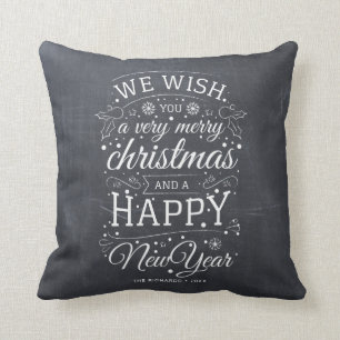 Chalkboard Sehr fröhliches Weihnachtsfest Foto Ur Kissen
