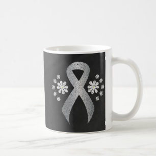 Chalkboard Silver Awareness Ribbon Tasse