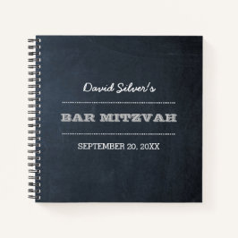 Chalkboard Silver Bar Mitzvah Gästebuch Notizbuch