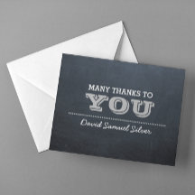 Chalkboard Silver Danke Karte