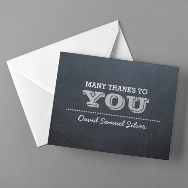 Chalkboard Silver Danke Karte (Von Creator hochgeladen)
