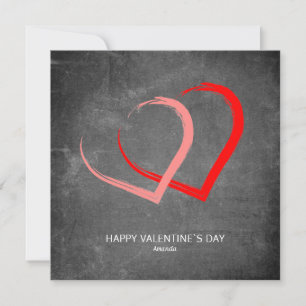 Chalkboard Simple Hearts Modern Valentine's day Feiertagskarte