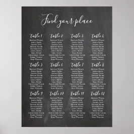Chalkboard Sitzkarte drucken. Moderne Hochzeit Poster