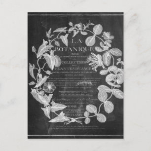 Chalkboard-Skripte: französische botanische Kunstf Postkarte