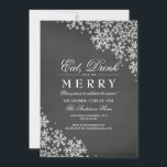 Chalkboard Snowflake Weihnachten Party Einladung<br><div class="desc">Mehr Weihnachtsfeiertage-Party Einladungen im Kleinen Bayleigh Store!</div>