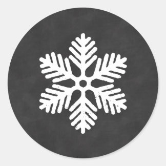 Chalkboard Snowflake Weihnachtsaufkleber Runder Aufkleber