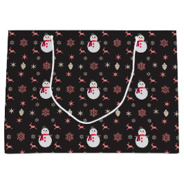 Chalkboard Snowman Navidad Große Geschenktüte