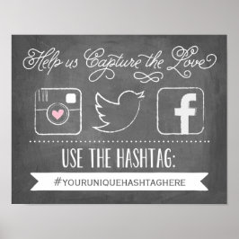 Chalkboard Social Media Hashtag | Hochzeitsdekor Poster
