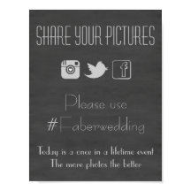 Chalkboard Social Media Hochzeit Foto Hashtag Zeic