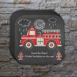 Chalkboard Sound the Alarm! Taschentuch Pappteller