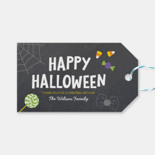Chalkboard Spider & Candy Happy Halloween Geschenkanhänger