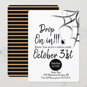 Chalkboard Spider Kostüm Halloween Geburtstag Einladung