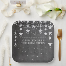 Chalkboard Stars Stil Extravagante Grenzen Pappteller