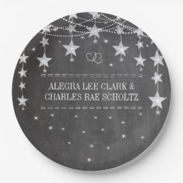 Chalkboard Stars Stil Extravagante Grenzen Pappteller
