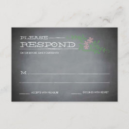Chalkboard Stencil rosa Ansprechen RSVP Karte