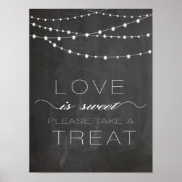 Chalkboard String lightline LIEBE ist Sweet Sign Poster