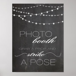 Chalkboard String lights Foto Stand Hochzeitszeich Poster