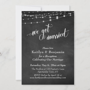 Chalkboard String Lights Hochzeitsempfang nur Einladung