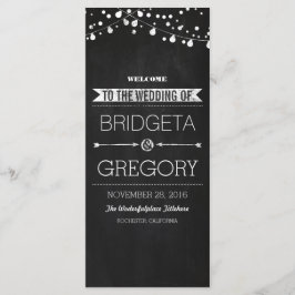 Chalkboard String Lights Hochzeitsprogramme Programm