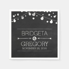Chalkboard String Lights Rustikale Hochzeit Serviette