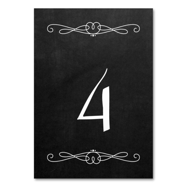 Chalkboard Style 3.5" x 5" #4 Tischnummer (Vorderseite)