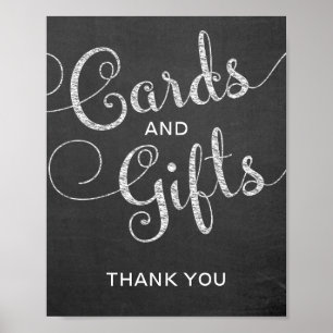 Chalkboard Style Cards und Geschenke Hochzeit Poster