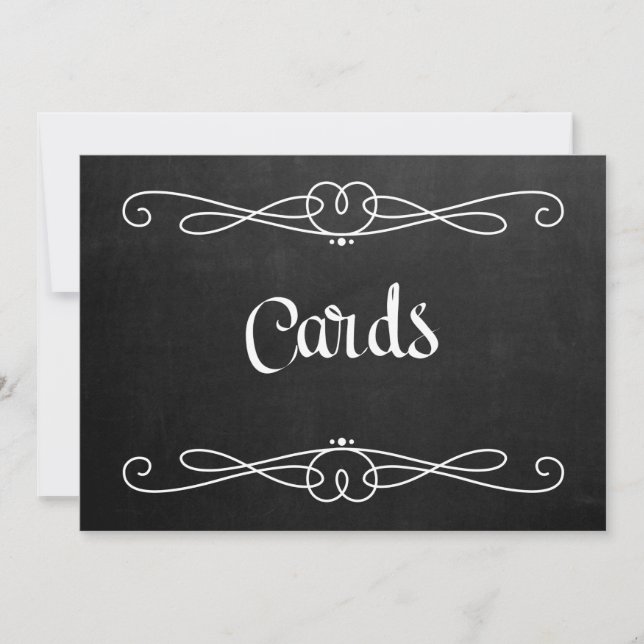 Chalkboard Style "Cards" Wedding Sign Einladung (Vorderseite)