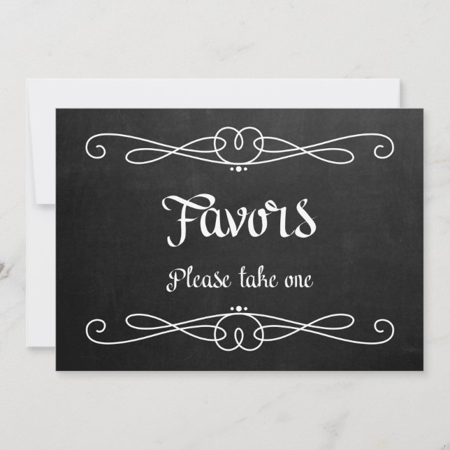 Chalkboard Style "Favors" Hochzeitszeichen (Vorderseite)