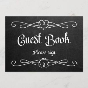 Chalkboard Style "Guest Book" Wedding Sign Einladung