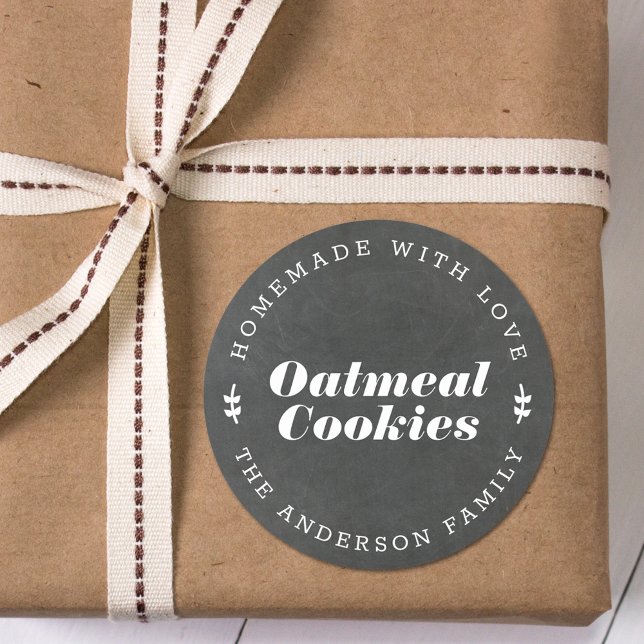Chalkboard Style Holiday Baking Geschenk Runder Aufkleber (Von Creator hochgeladen)