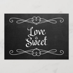 Chalkboard Style "Liebe ist süß" Hochzeitszeichen Einladung