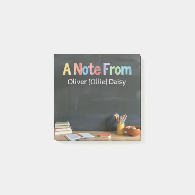 Chalkboard-Style Teacher Post-it Notes Klebezettel (Vorderseite)