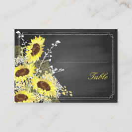 Chalkboard Sunflowers Rustic Wedding Platzkarten