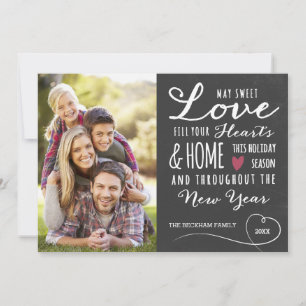 Chalkboard Sweet Liebe Holiday Foto Card Feiertagskarte