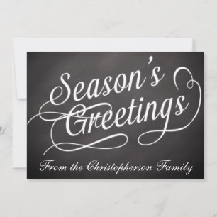 Chalkboard Swirl Season's Greetings Flat Card Feiertagskarte